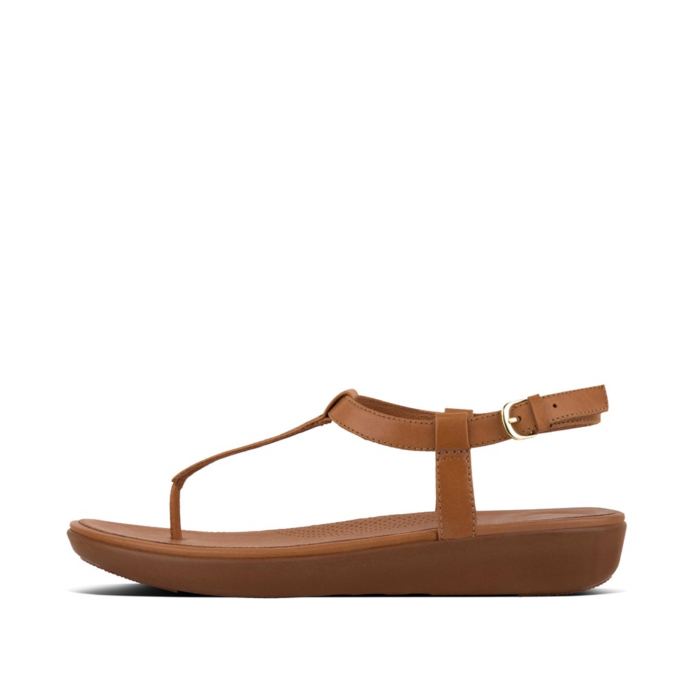 Fitflop Womens Sandals Brown - Tia Leather - JG9472136